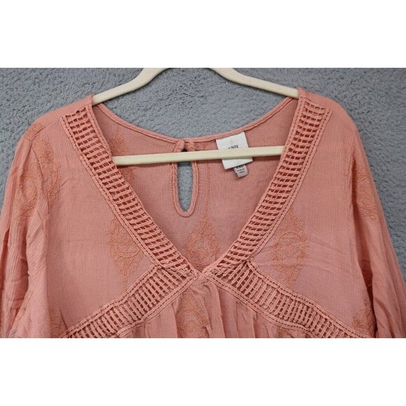 Knox Rose Long Puff Sleeve Embroidered Dress-Size XXL-Boho-Hippie-Pockets - Picture 3 of 12